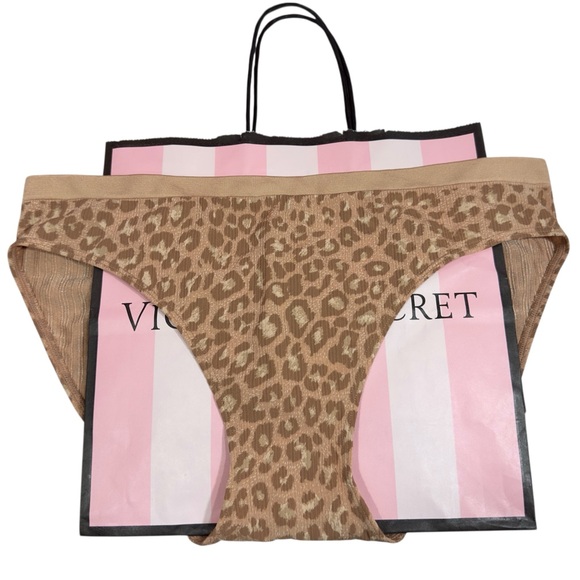 Victoria's‎ Secret Tan Leopard Seamless Stretch Bikini Panty NWT Medium - Picture 1 of 4